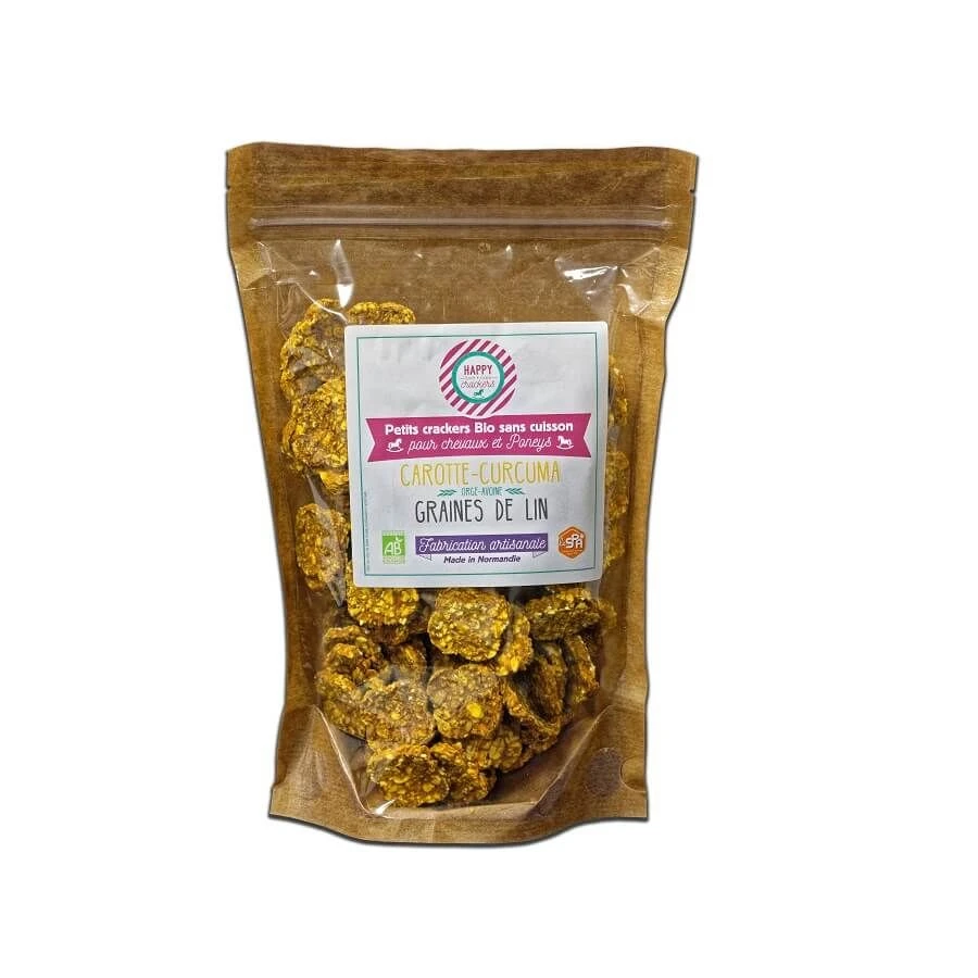 Happy Crackers Carotte & Curcuma Pour Cheval 300 G 3 Happy Crackers Carotte & Curcuma Pour Cheval 300 G