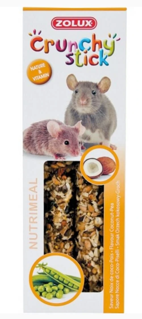 Zolux Crunchy Stick Rat Et Souris Noix De Coco / Pois 115 G 3 Zolux Crunchy Stick Rat Et Souris Noix De Coco / Pois 115 G