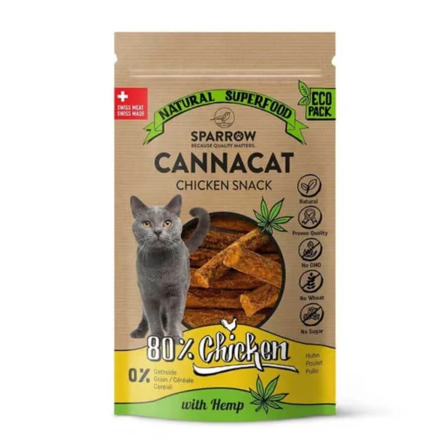 Sparrow Bâtonnets CannaCat Poulet Chat 50 G 3 Sparrow Bâtonnets CannaCat Poulet Chat 50 G
